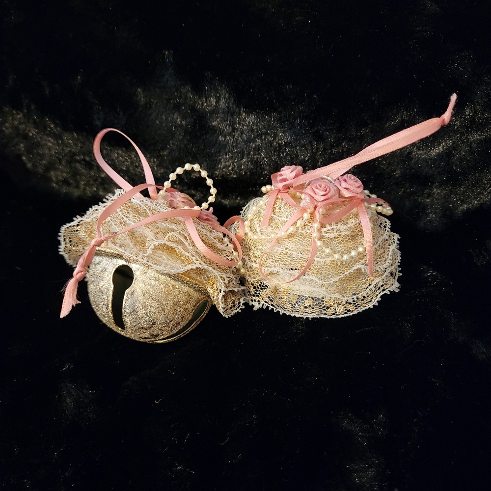 Vintage Large Bells with Lace and Flowers